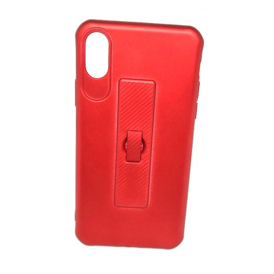 Capa Silicone Gel Com Anel De Dedo Motomo Apple Iphone X (5.5) Vermelho